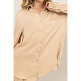 BUTTON-UP RELAXED OVERSIZED SHIRT: CHOCOLATE