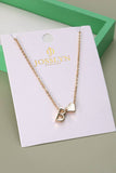 S JOSSLYN BRASS MONOGRAM INITIAL HEART CHARM NECKLACE