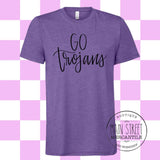 Go Trojans cursive graphic tee -58