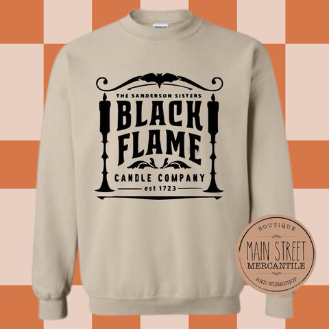 Black flame candle company Graphic Top