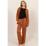 BUTTON-UP RELAXED OVERSIZED SHIRT: CHOCOLATE