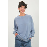 Long Sleeve Sweatshirt: GRAY BLUE