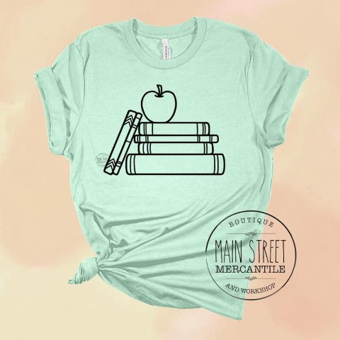 Books Teacher Graphic Tee -30