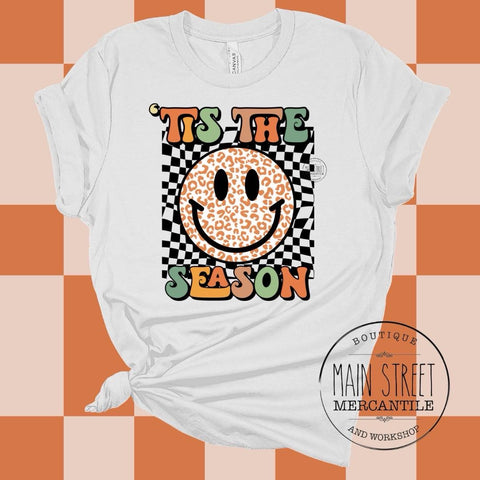 Tis the season smiley face fall Graphic Top