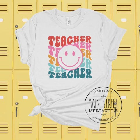 Teacher Smiley Face Graphic tee -60