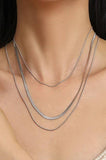 JOSSLYN by Wall to Wall - TITANIUM  STEEL NON-TARNISH LAYERED CHAIN NECKLACE | 40NK328: Gold