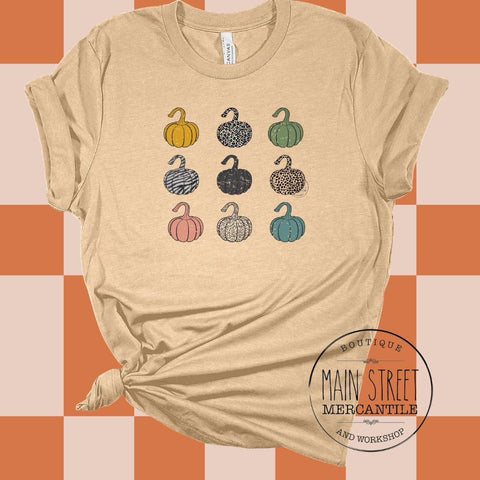 Multicolor pumpkins fall Graphic Top