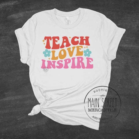 Teach love inspire Teacher Graphic Tee -20