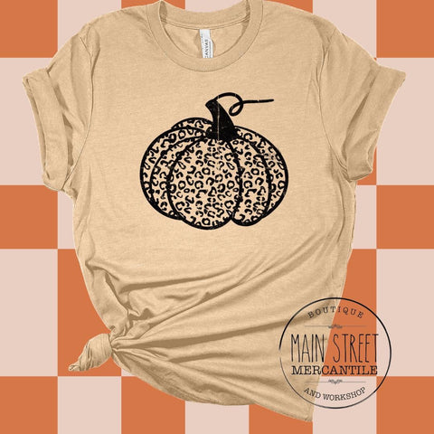 Leopard print pumpkin fall Graphic Top