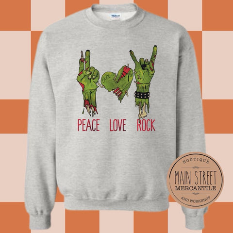 Peace love rock monster hands Graphic Top