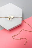 F JOSSLYN BRASS MONOGRAM INITIAL HEART CHARM NECKLACE