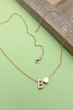 N JOSSLYN BRASS MONOGRAM INITIAL HEART CHARM NECKLACE