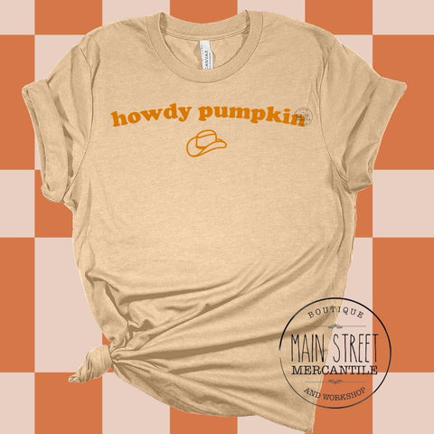 Howdy pumpkin cowboy hat Graphic Top