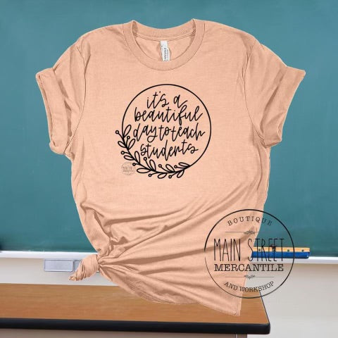 Beautiful day to teach students Teacher Graphic Tee -13