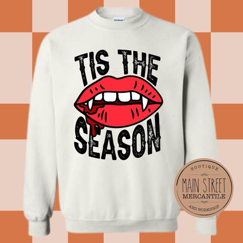 Tis the season lips with vampire teeth Graphic Top