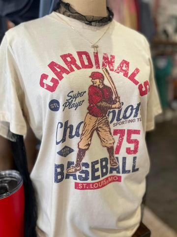 Vintage Cardinals Baseball Graphic Top