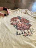 Floral Turkey Thanksgiving Graphic Tee