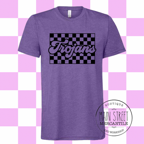 Trojans Retro Checker Board Graphic Top