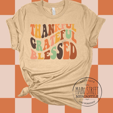 Thankful grateful blessed fall Graphic Top