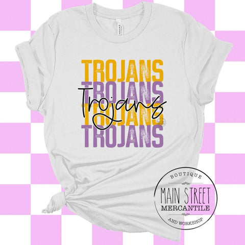 Purple and gold Trojans graphic tee -19