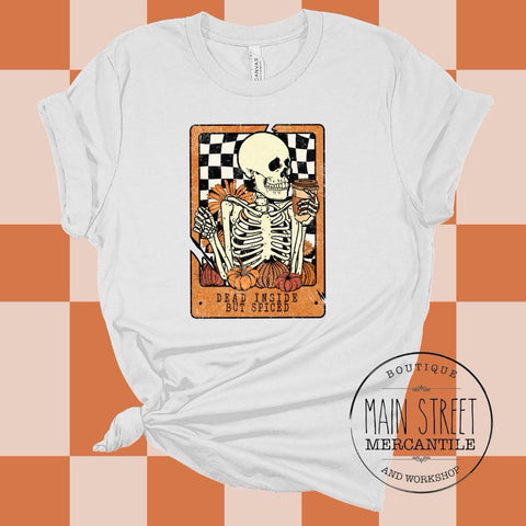 Dead inside but spiced Skelton with coffee Graphic Top