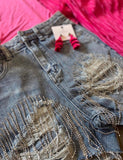 Rhinestone denim shorts