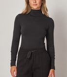 Fleece Lined Seamless Mock Neck Long Sleeve Top