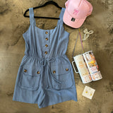 Blue Denim Romper