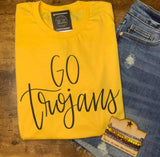 Go Trojans cursive graphic tee -58