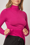 Fleece Lined Seamless Mock Neck Long Sleeve Top