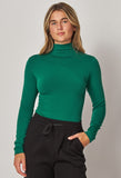 Fleece Lined Seamless Mock Neck Long Sleeve Top