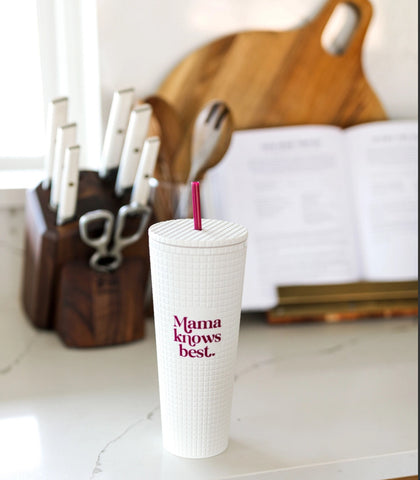 Textured Mama Knows Best Tumbler 24oz