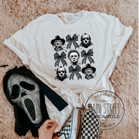 Boys of Horror Bow Graphic Top