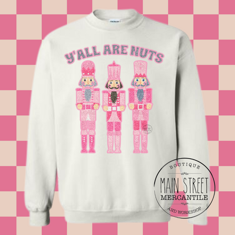 Y’all Are Nuts Christmas Graphic Top