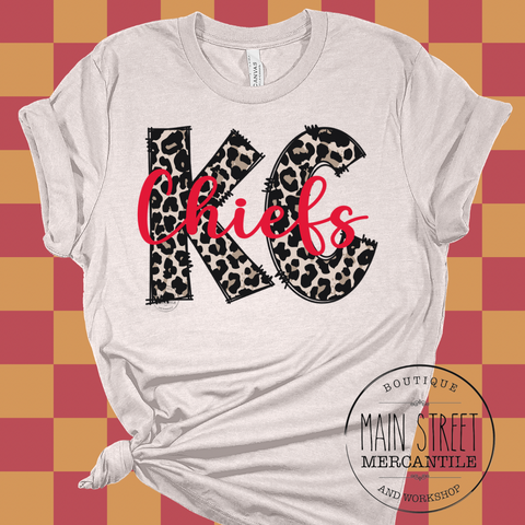 Leopard Doodle KC Cheifs Graphic Top