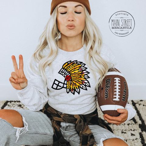 Feathered Helmet Kansas City Cheifs Graphic Top