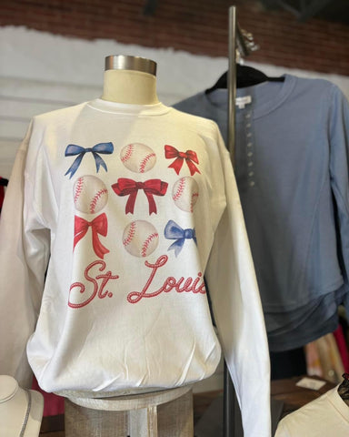 St.Louis Baseball Ribbon Graphic Top