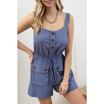 Blue Denim Romper