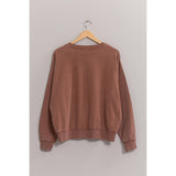 Drop Shoulders Crew Neck Sweatshirt: CREAM