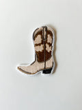 Field Trip Threads - Cowgirl Boot Patch Brown  Embroidered Iron-On Patch