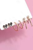 Gold JOSSLYN TRIO BOW HOOP HEART EARRINGS