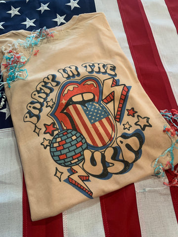 Party in the USA Patriotic Graphic Top