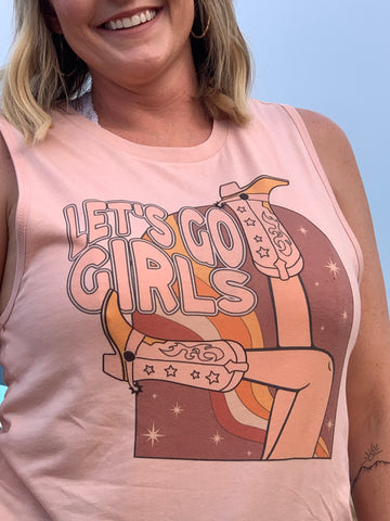 Let’s Go Girls Neutral Boot Graphic Top