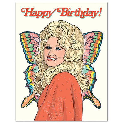 Dolly 70's Butterfly Birthday Card