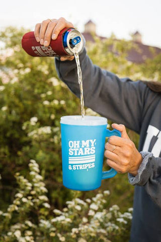 Rosebuds Tees - "Oh My Stars and Stripes" 22 oz Mega Mug in Frost Blue