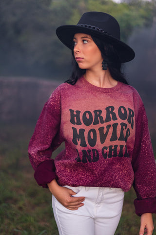 Distressed Horror Movies and Chill Crew Neck