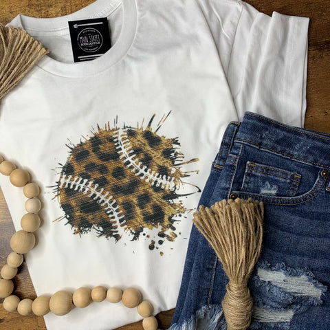 Leopard ball graphic tee