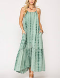 Sage tie dye maxi dress