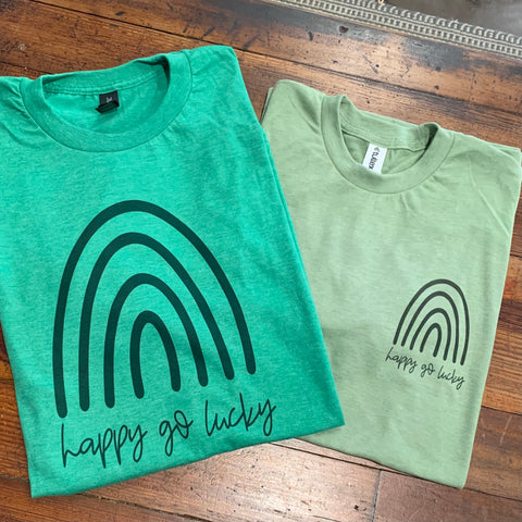 Happy go lucky graphic tee