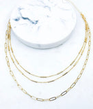 3 layered chain necklace